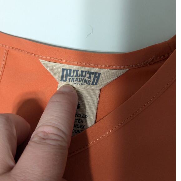 Duluth Trading Co Flexcellence Dress Orange Short Sleeve Womens X-Small Gorpcore - Picture 4 of 4